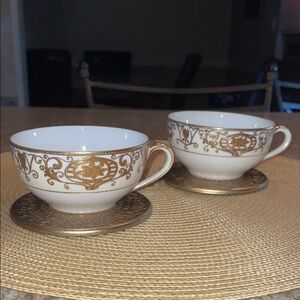 Noritake Gold and White Teacups Only